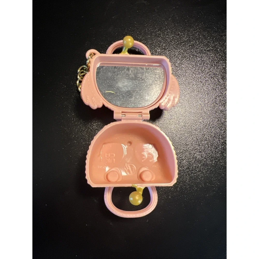 Purse Pets Micros Pink Owl Black‎ Bat Mirror Mini Charm Keychain EUC